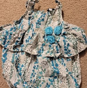 Boutique Rabbit Moon Boho print infant bubble romper. Size 3-6 months